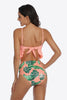 Tropical Print Ruffled Two-Piece Swimsuit