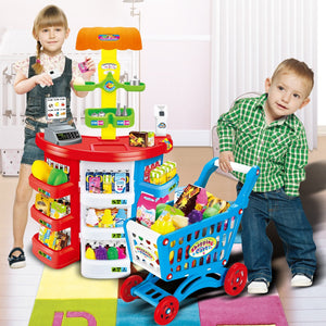 Grocery Play Store For Kids With Shopping Cart And Scanner - Verzatil 