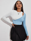 New Sexy Hit Color Strapless  Long-Sleeved T- Women's Top - Verzatil 