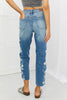 Judy Blue Laila Full Size Straight Leg Distressed Jeans