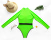 Swimsuit One-Piece Bikini Fluorescent Solid Color Ladies Swimwear - Verzatil 